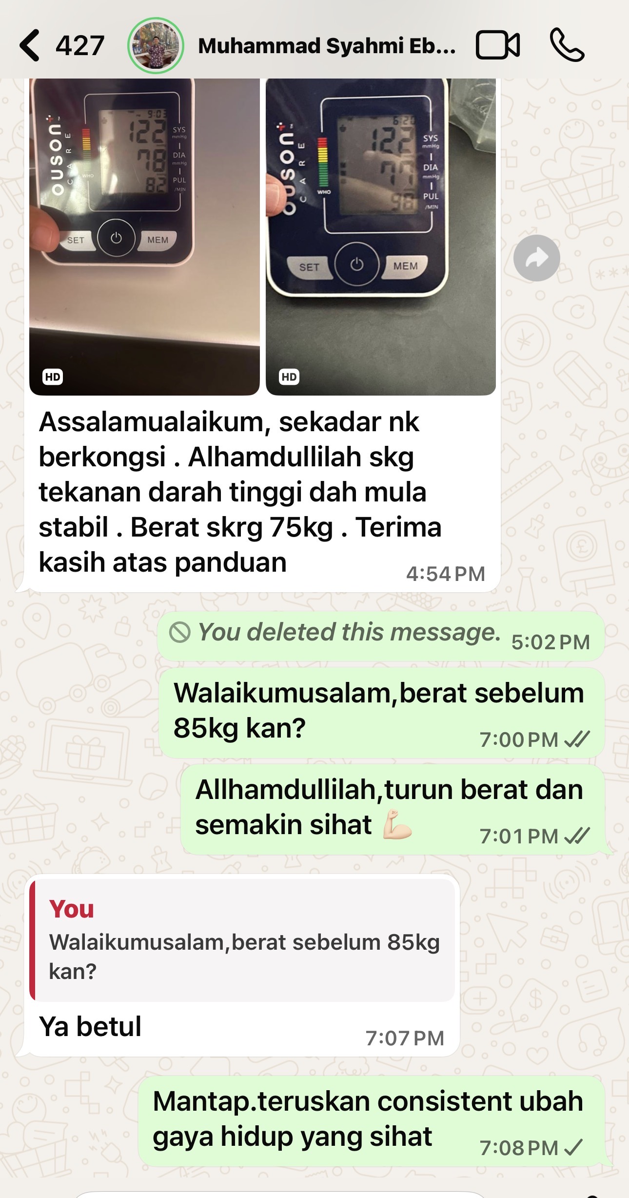 Perbualan WhatsApp Peserta - 
